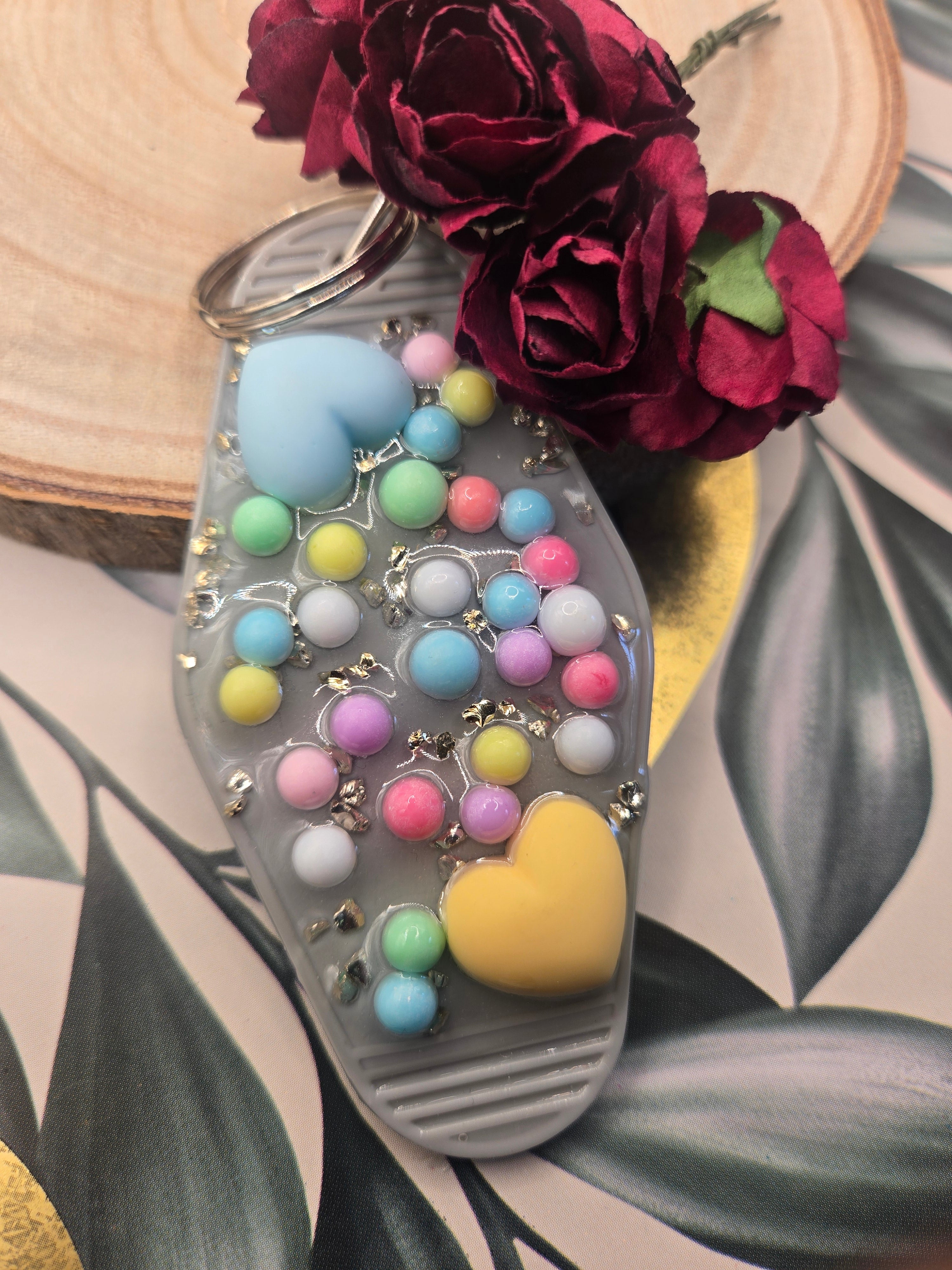 Hearts and Bubble Keychain